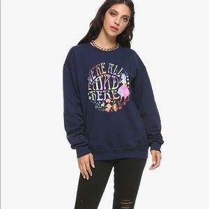 DISNEY Were All Mad Here Crewneck Sweater